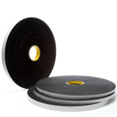 3M™ Vinyl Foam Tape 4508, Black, 1/4 in x 36 yd, 125 mil, 36 rolls per
case