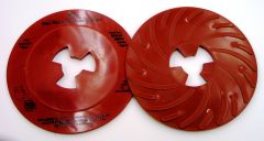 3M™ Disc Pad Face Plate Ribbed 80514, 7" Extra Hard Red