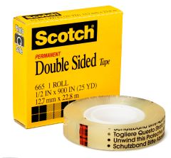 Scotch® Double Sided Tape 665-2P34-36, 3/4 in x 1296 in 2 pk