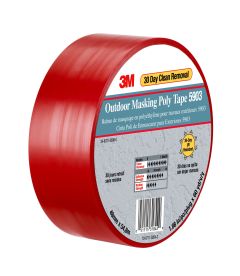 3M™ Outdoor Masking Poly Tape 5903, Red, 5 in x 60 yd, 7.5 mil, 8 per
case