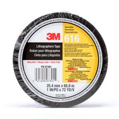 3M™ Lithographers Tape 616, Ruby Red, 1/2 in x 72 yd, 2.4 mil, 72 rolls
per case, Individually Wrapped Conveniently Packaged