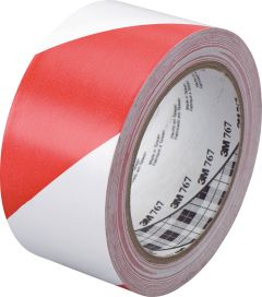3M™ Hazard Warning Tape 767, Red/White, 2 in x 36 yd, 5 mil, 24 rolls
per case