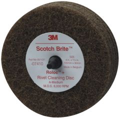 Scotch-Brite™ Rivet Cleaning Disc 07410, 4 in x 1-1/4 in A MED, 10 per
case