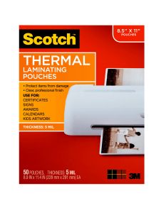 Scotch™ Thermal Pouches 5 mil TP5854-50, 8.9 in x 11.4 in