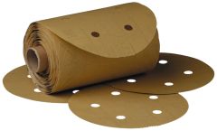 3M™ Stikit™ Gold Paper Disc Roll 216U, 01620, P320 A-weight, 5 in x NH,
D/F 5HL, Die 500FH, 175 discs per roll, 6 per case