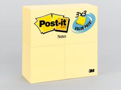 Post-it® Notes 654-24VAD-B, 3 in x 3 in (76 mm x 76 mm) Canary Yellow