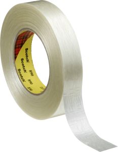 Scotch® Filament Tape 890MSR, Clear, 24 mm x 55 m, 8 mil, 36 rolls per
case