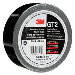 3M(TM) Premium Matte Cloth (Gaffers) Tape GT2 Black, 48 mm x 50 m 11 mil, 24 rolls per case