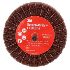 Scotch-Brite™ Combi-S Wheel 80801, 3 in x 1-3/4 in 1/4 in Shank 80
X-weight, 10 per case