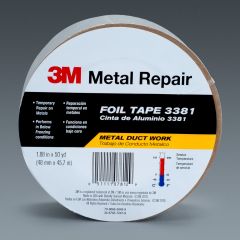 3M™ Aluminum Foil Tape 3381, Silver, 1.88 in x 50 yd, 2.8 mil, 12 rolls
per case