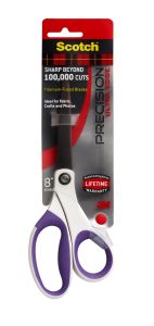 Scotch™ Precision Ultra Edge 8" Scissors 1458TU-MIX, Blue, Green and Lavender, 6/inner, 6 inners/Case, 36/1