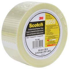 Scotch® Bi-Directional Filament Tape 8959, Clear, 4 in x 60 yd, 5.7 mil,
12 rolls per case