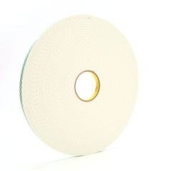 3M™ Double Coated Urethane Foam Tape 4008, Off White, 4 in x 36 yd, 125
mil, 2 rolls per case