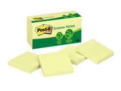 Post-it® Notes 654-RP, 3 in x 3 in Canary Yellow