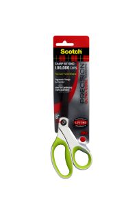 Scotch™ Precision Ultra Edge 8" Bent Scissor 1458TBG, Green, 6/Inner, 6 Inners/cs, 36/1