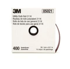 3M™ Utility Cloth Roll 211K, 400 J-weight, 1-1/2 in x 50 yd, Full-flex,
5 per case