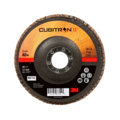 3M™ Cubitron™ II Flap Disc 967A, T27 5 in x 7/8 in 40+ Y-weight, 10 per case