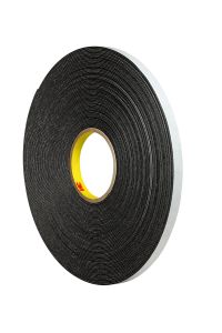 3M™ Double Coated Polyethylene Foam Tape 4466, Black, 1/2 in x 36 yd, 62
mil, 18 rolls per case