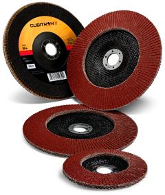 3M™ Cubitron™ II Flap Disc 967A, T27 Quick Change, 4-1/2 in x 5/8-11,
60+ Y-weight, 10 per case