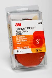 3M™ Cubitron™ II Roloc™ Fibre Disc 987C, 86892, TR, 3 in, Trial Pack, 5
Pack per case