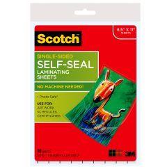 Scotch™ Single-Sided Laminating Sheets LS854SS-10, 9 in x 12 in Letter Size Single Sided