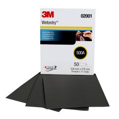 3M™ Wetordry™ Abrasive Sheet 413Q, 02001, 500, 9 in x 11 in, 50 sheets
per carton, 5 cartons per case