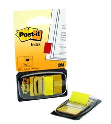 Post-it® Flags 680-5 (36), 1 in x 1.7 in (25,4 mm x 43,2 mm) Canary Yellow 50 flags/pd 36/cs
