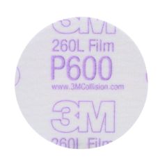 3M™ Hookit™ Finishing Film Abrasive Disc 260L, 00911, 3 in, P600, 50
discs per carton, 4 cartons per case