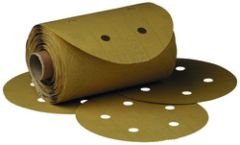 3M™ Stikit™ Gold Paper Disc Roll 216U, 01626, P120 A-weight, 5 in x NH,
D/F 5HL, Die 500FH, 125 discs per roll, 10 per case
