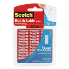 Scotch® Restickable Strips R101, 1 in X 3 in, 6 Strips