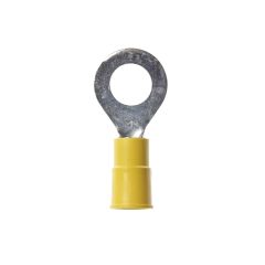 3M™ Highland™ Vinyl Insulated Ring Terminal RV10-6Q, AWG 12-10,
standard-style ring tongue fits around the stud, 25/bag