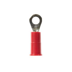 3M™ Highland™ Vinyl Insulated Ring Terminal RV18-8Q, AWG 22-18,
standard-style ring tongue fits around the stud, 25/bag