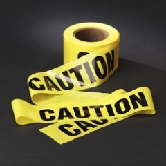 Scotch® Barricade Tape 300, CAUTION, 3 in x 1000 ft, Yellow, 8
rolls/Case