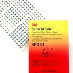 3M™ ScotchCode™ Pre-Printed Wire Marker Book SPB-02, black print on a
white background highlights the characters