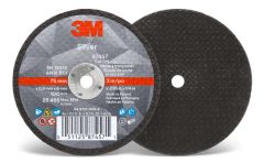 3M™ Silver Cut-Off Wheel T1 87458, 3 in x .035 in x 3/8 in, 25 per inner 50 per case
