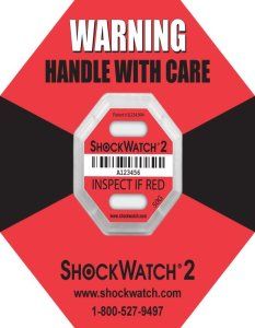 ShockWatch 2 - 50G  -Serialized, includes framing label