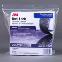3M™ Dual Lock™ Reclosable Fastener TB3540, Black, 1 in x 10 ft, Type
250/250, 1 Mated Strip per Bag, 8 bags per case