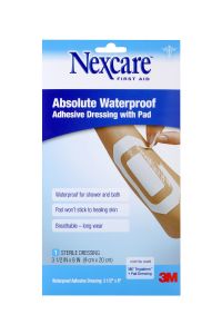 Nexcare™ Absolute Waterproof Adhesive Dressing with Pad W3590, 3 1/2 in x 8 in
