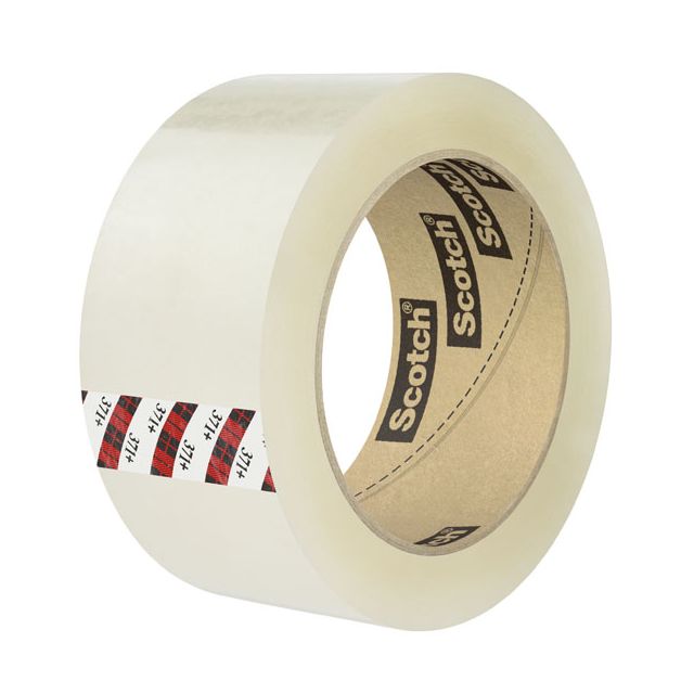 Scotch® High Tack Box Sealing Tape 371+ Clear, 72 mm x 100 m, 24 per case