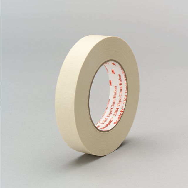 3M™ Performance Masking Tape 2364, Tan, 6 mm x 55 m, 6.5 mil, plastic
core, 144 per case
